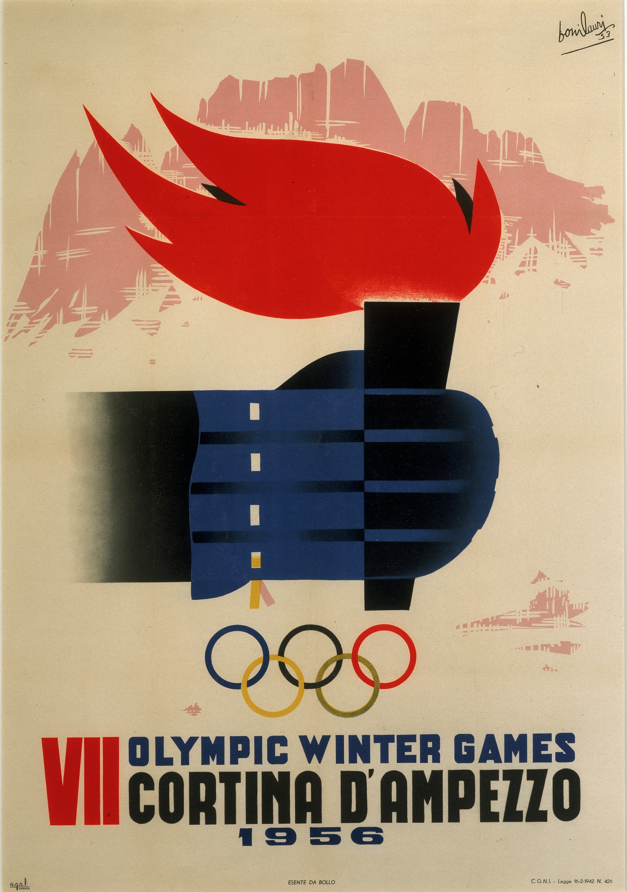 Плакат олимпийские игры. VII зимние Олимпийские игры в Кортина. Кортина д'Ампеццо Олимпийские игры.
