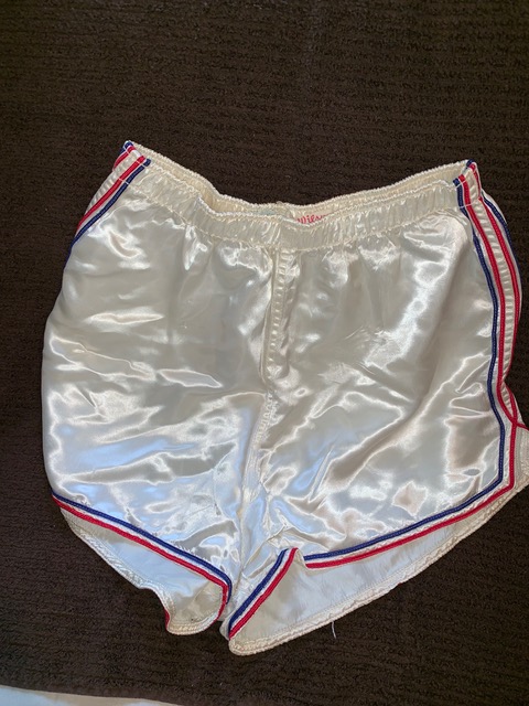 red white and blue athletic shorts